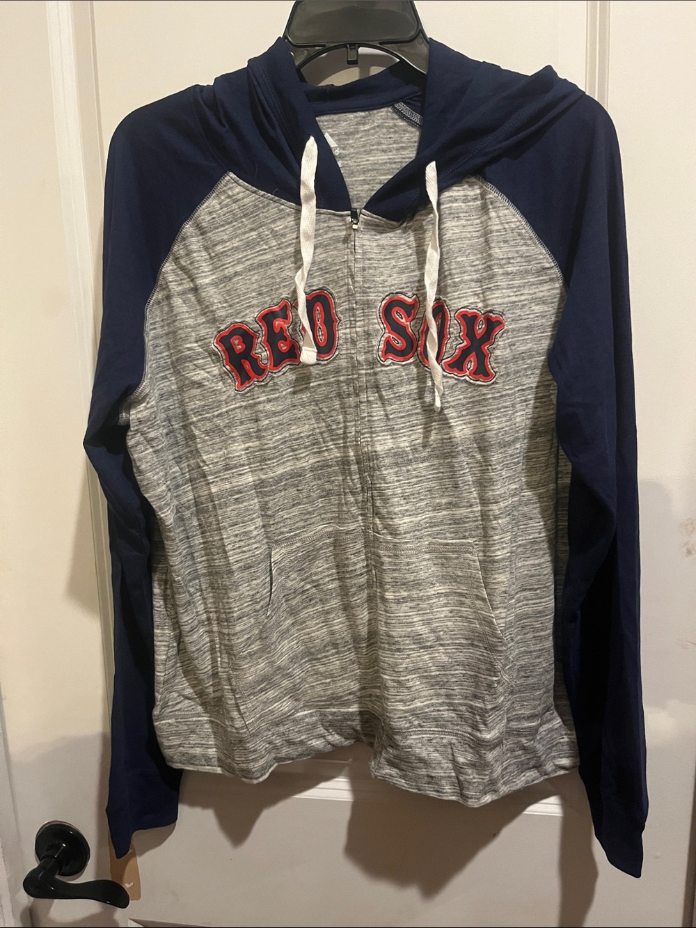Majestic Navy and Heather Gray "Red Sox" Zip Hoodie